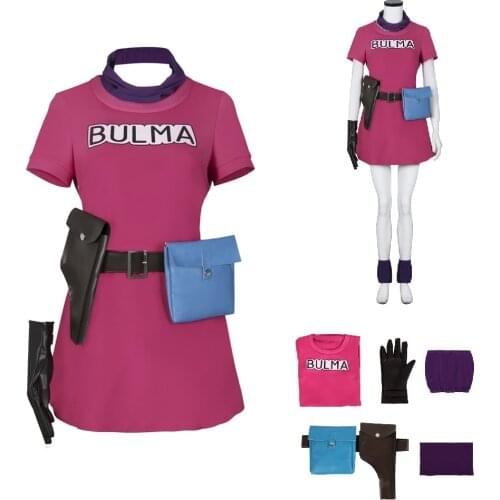 Japanese anime Bulma Cosplay Costume Classic Cartoon Uniform for Adult Women Halloween Cosplay Outfits