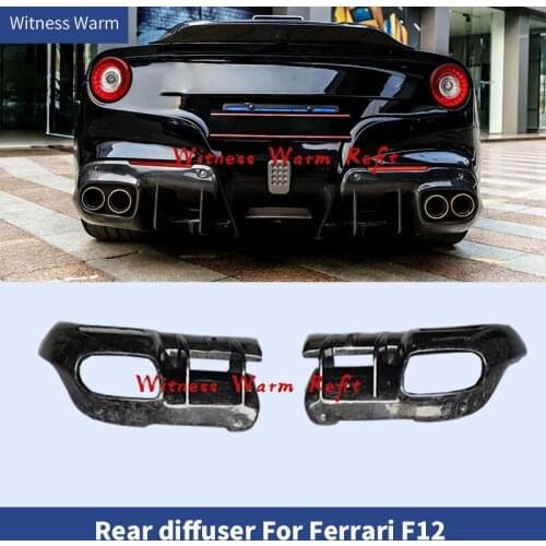 Forged Carbon Fiber 2 PCS/Set Rear Diffuser for Ferrari F12 Berlinetta 2013-2016 Carbon Rear Bumper Aprons Side Splitter