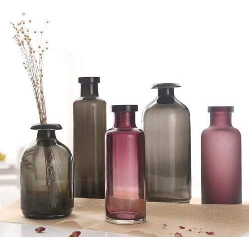 Creative Glass Vase Small mouth colorful vases terrarium glass containers vases for centerpieces for weddings decoration home