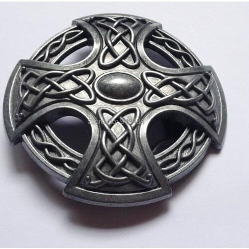 Cross belt buckle with pewter finish JF-B056 suitable for 4cm wideth belt with continous stock