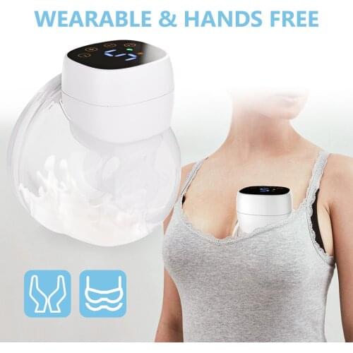 Invisible Electric Silent Breast Pump Wearable Hands Free Breast Pump with 3 Modes 9 Levels of Suction 180ml Milk Collector