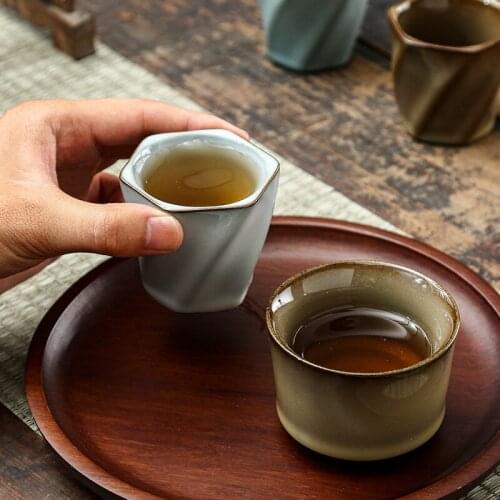 Offcial Kiln Iron Tire Tea Cup Ceramic Single Cup Teacup Master Cup Kung Fu Tea Set Fragrance-Smelling Cup Tea Table