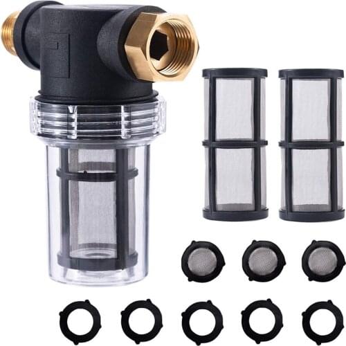 Sediment Filter Attachment Line Water Hose Filter, Garden Hose Filter for Pressure Washer Inlet Water