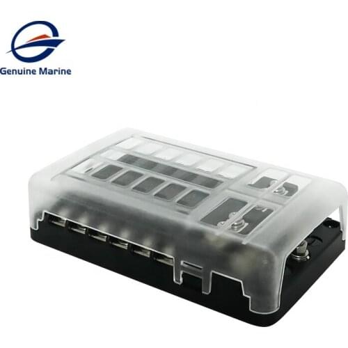 32V Plastic Cover Fuse Box Holder Stud With LED Indicator Light 6 Ways 12 Ways Blade for Auto Car Boat Marine Trike