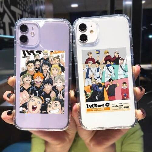 Haikyuu Anime Shockproof Phone Case For iPhone 12 Pro MAX 11 XS XR X SE20 7 8 6Plus Cute Oya Volleyball Clear Cover Soft TPU Bag