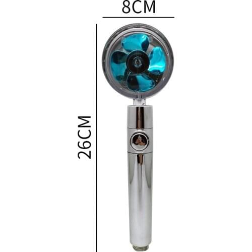 Handheld High Pressure Shower Head Shower Nozzle with Filter Turbocharged Blades Household Bathroom Shower Accessories Hotsale