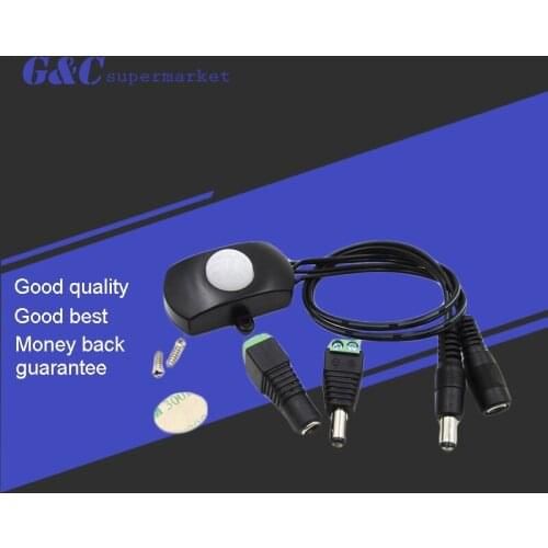 LED Strip Automatic Mini DC PIR Body Infrared Motion Sensor Switch 5A With Male Female Power Jack Adapter Contor diy electronics