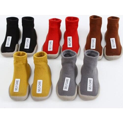 Unisex Baby Shoes First Shoes Baby Walkers Toddler First Walker Baby Girl Kids Soft Rubber Sole Baby Shoe Knit Booties Anti-slip