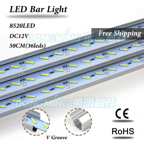 U/V Aluminium profile 0.5M LED luces strip 36leds 8520 led strip bar for kitchen wardrobe jewelry showcase cold/warm white