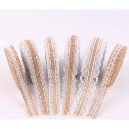 10Meters/Roll Natural Jute Burlap Wreath Craft Wrap Hessian Ribbon Lace Linen Home Decoration Gift Cake Handmade DIY Accessories