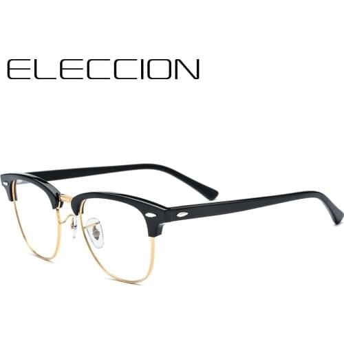 ELECCION Acetate Vintage Frame Womans Glasses Full Rim Square Optical Myopia Frames Eyeglasses Prescription Eye Glass for Men