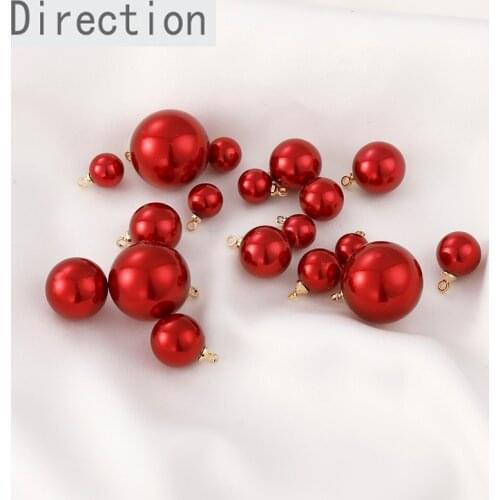 Advanced feeling bright red pearl pendant diy earrings earrings bracelet necklace accessories materials