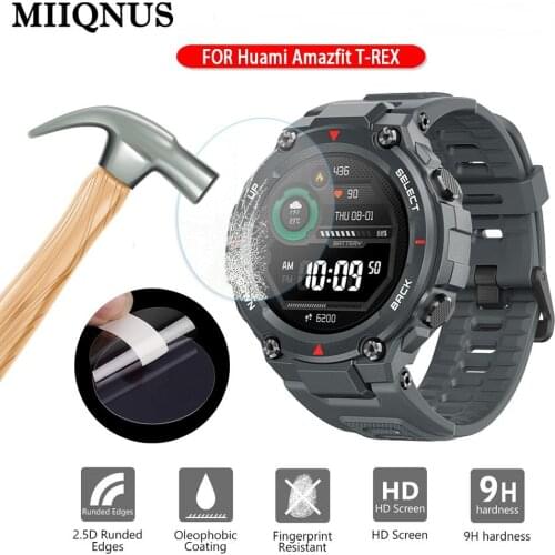 Tempered Glass Protective Film For Xiaomi Smartwatch Huami Amazfit T-Rex T rex Smart Watch Screen Protector Cover Protection