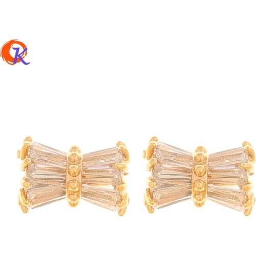 Cordial Design 10Pcs 8*12MM Jewelry Accessories/Hand Made/Genuine Gold Plating/Earring Findings/CZ Charms/DIY Jewelry Making