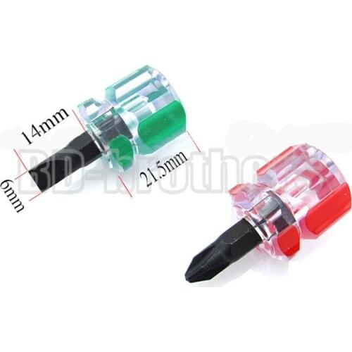 6 x 14 mm CR-V Mini Screwdriver Magnetic Short Phillips Slotted Screwdrivers for Car Fender Fnderboard Repair 1000pcs/lot