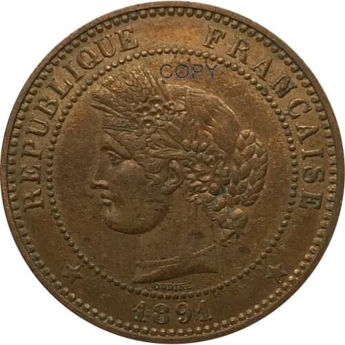 Aliexpress france 1891 France 10 Centimes Red Copper collectibles Copy Coin