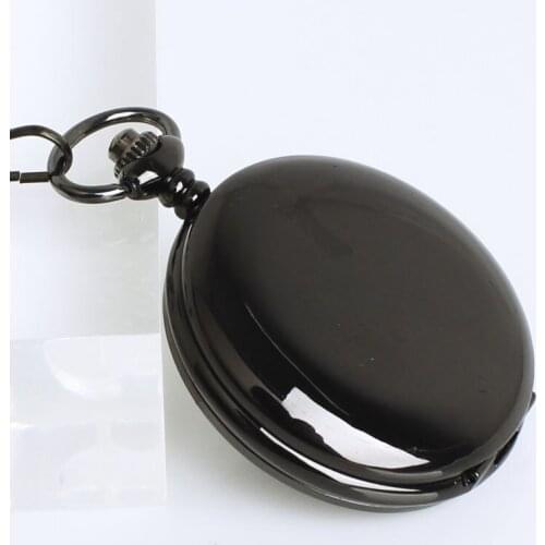 10pcs/lot Antique Polished Black Mechanical Pocket Watch Roman Dial Hand Wind Gift Watches Hot Sale