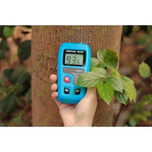 EMT01 Wood paper cardboard Moisture Meter 0~99.9% LCD 2 pins auto power data hol