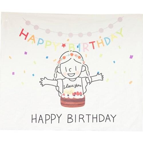 Happy Birthday Letters Hanging Cloth Banner Kids Child Girls Happy Birthday Backdrop Party Photo Background Decor 69HE