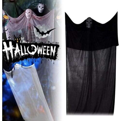 Halloween Hanging Skull Head Ghost Voice Control Glow Lighting Haunted House Escape Horror Prop Ornament Party Decor Home Terror