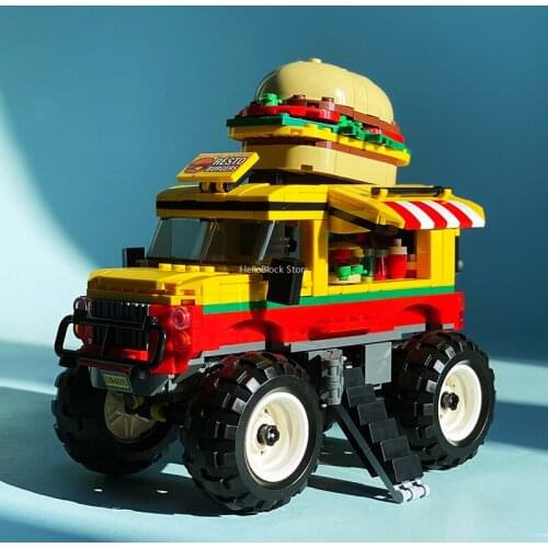 City Friends Hamburg Ice Cream Dessert Car Building Blocks Creative Figurine Model Vehicle Bricks Toys For Kid Birthday Gifts