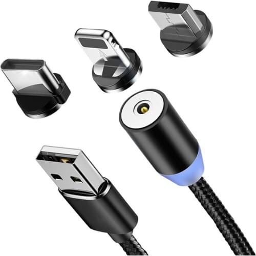 Magnetic Cable For iPhone Samsung Fast Charging Micro USB Cable Cord Magnet Charger USB Type C 1m 2 m Mobile Phone Cables