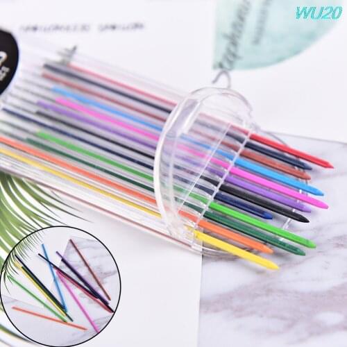 12pcs/pack Mechanical Pencil Color Lead Refill 12mm Red Pink Yellow Bule Orange Green Color Drawing Colored