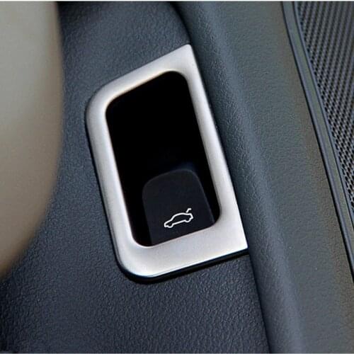 Stainless Steel Interior Door Trunk Switch Button Frame Decoration Cover Trim For Audi A6 C7 2012-2018 LHD Car Styling