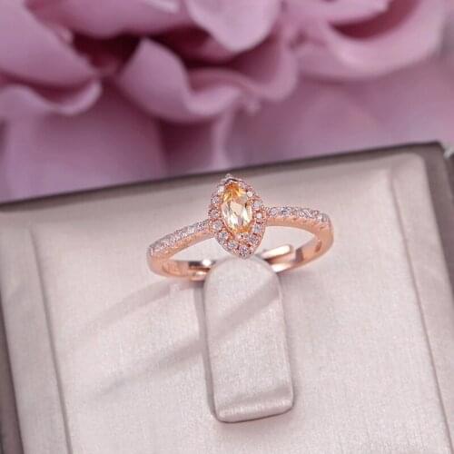 Fine Jewelry 100% Silver Ring Citrine S925 Sterling Horse Eye Natural Gemstone Rings For Women 18K Gold Plated Bague CCRI004