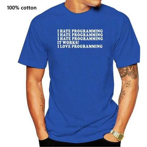 Mans Summer New I HATE PROGRAMMING FUNNY Computer Programmer Coding New Summer Mens Casual Print T-Shirt Fashion