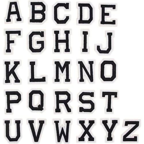 100PCS A-Z Alphabet Letter Mixed Patches Embroidered for Clothing Badges Paste for Clothes Bag Pants Sewing Iron on Letters