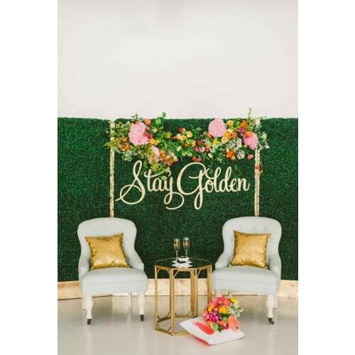 Stay Golden Wood Wall Signs Boxwood Backdrop Custom name Wooden Decor Wedding Sign
