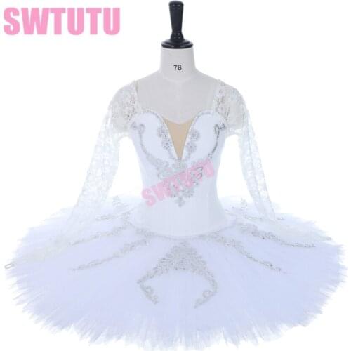 New Arrival!white swan lake professional ballet tutus,pancake tutu with flowers,dancing classical ballet tutu for girlsBT9108