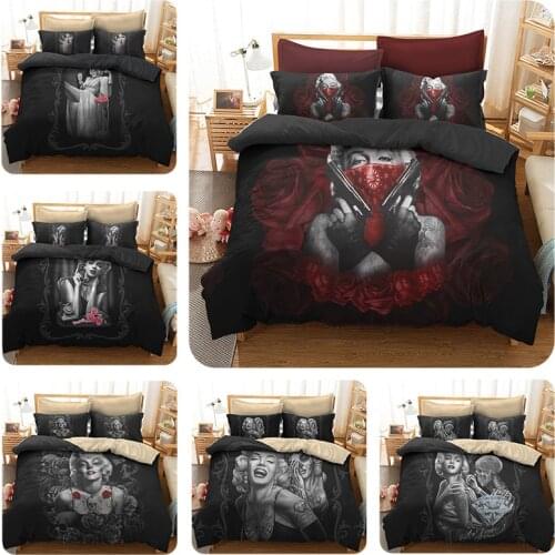 New 3D Printed Star Marilyn Monroe Bedding Set For Home Duvet Cover Set Pillowcase Bedclothes 2/3Pcs Home Textile Bed Linen Sets