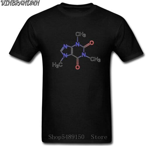 Caffeine Molecule For Coffee And Science Lovers T-Shirt Physics Biology Personalized Man Tshirt Chemistry Formula Design T Shirt