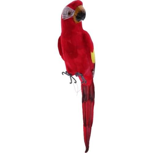 Realistic Bird Feathered Home Garden Decor Ornament Parrots Simulation Birds Bonsai Tree Top Pendant