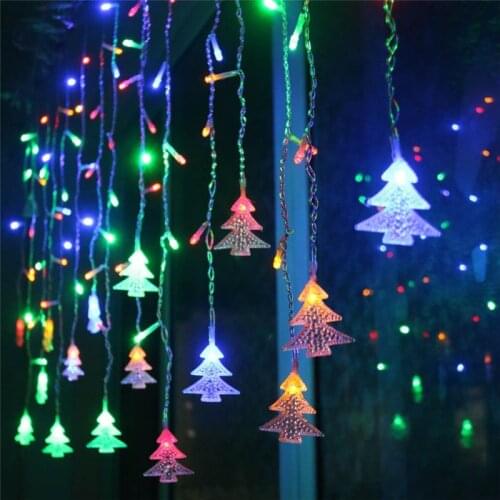 5M Christmas Garland LED Window Curtain Icicle String Lights Droop 0.4-0.6m Garland Street Wedding Party Christmas Decorative