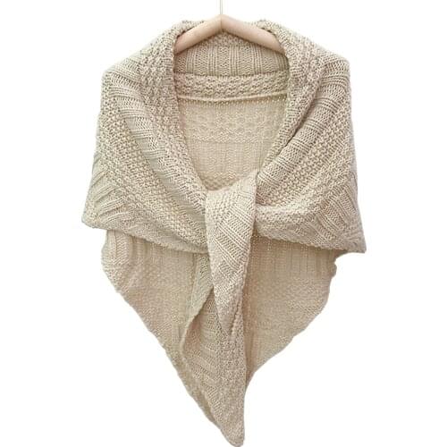 Solid Winter Triangle Scarf Women Knitted Shawl Wraps Large Warm Neckerchief Blanket Female Pashmina Ponchos Tippet For Ladies
