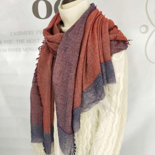 Silk cashmere blend women fashion boutique plaid scarves shawl pashmina 75x200cm small fringed