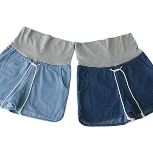 Pregnant Women Lift Abdomen Shorts Summer Wear High-waisted Denim Shorts Summer Spring Wear Loose Pants Pregnant Women Clothes