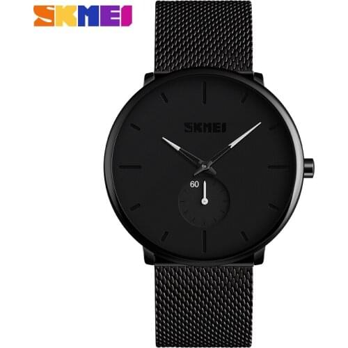 SKMEI Casual Top Watches Mens Steel Mesh Belt Luxury Quartz Watch Waterproof Daily Wear Analog Wristwatches Relogio Masculino