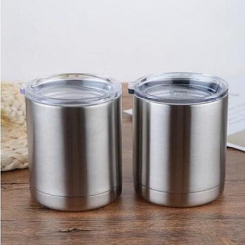 10Pcs 10oz Tumbler 304 Stainless Steel Double Wall 10OZ Vacuum Insulated with Splash Proof Lid Beer