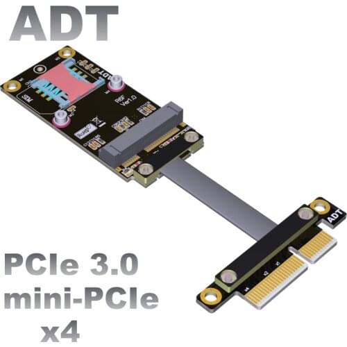 PCIe x4 to mini PCIe extension cable support wireless network card MINI PCI-E to pci-e X4 mpcie Flexible Flat Cable