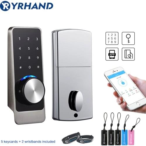 TT lock App Smart Door Lock WiFi, Waterproof Electronic Deadbolt Security Safe Bluetooth RFID Keypad Digital Door Lock