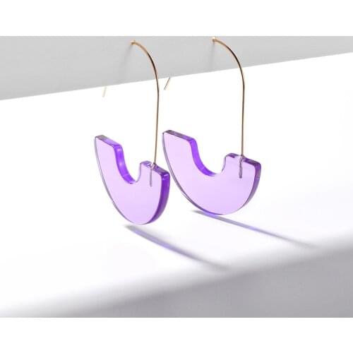 Transparent Crystal Dangle Earrings for Women Acrylic Blue Earrings Pendientes Mujer Moda 2021 Birthday Party Gift Jhumka Pataya