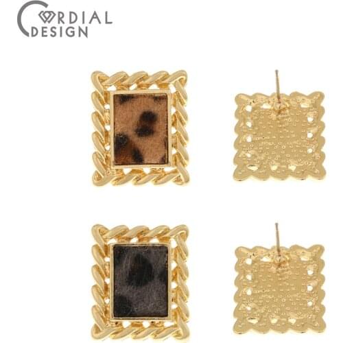 Cordial Design 50Pcs 18*22MM Jewelry Accessories/Earrings Stud/Leopard Print Effect/DIY Making/Earrings Findings & Components