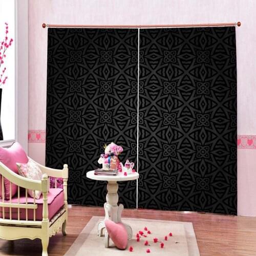 Large Window European Geometric Pattern Curtain Digital Print For Living Room Bedroom Blackout Drapes Outdoor Indoor Home Decor