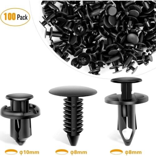 100PCS 7mm 8mm 10mm Nylon Push Expansion Screws Replacement Kit,Bumper Fastener Rivet Clips GM 21030249 Ford N807389S
