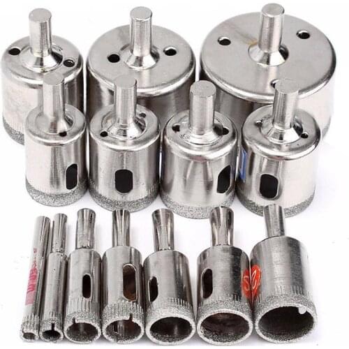 15pcs Diamond tool drill bit hole saw set for glass ceramic marble 6mm-50mm New