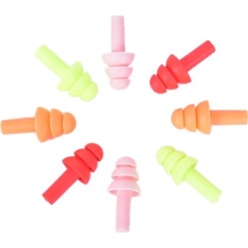 20Pcs/2Pc Noise Reduction Silicone Soft Ear Plugs Swimming Silicone Earplugs Protective For Sleep Comfort Earplugs